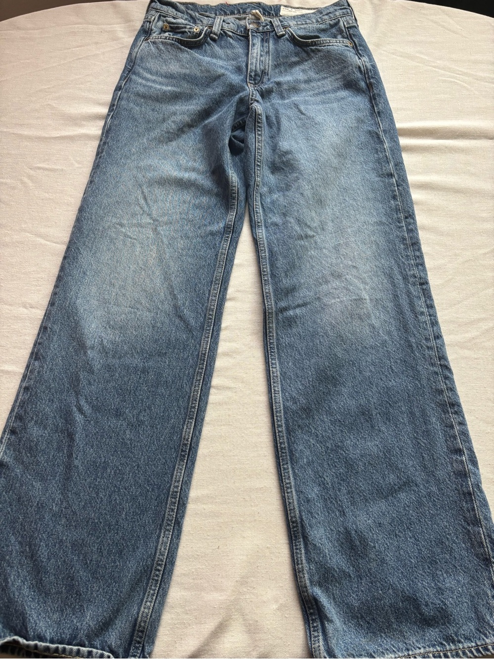 Rag & Bone Saige Low Rise Relaxed Straight Jeans Size 25 Echo Full Length - Picture 2 of 13